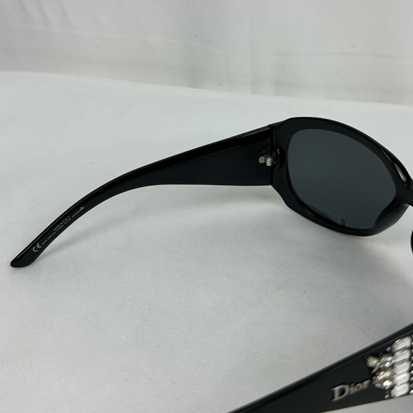 Dior Limited Swarovski Crystals Black Acetone Tinted Oversized Sunglasses - Picture 9 of 11